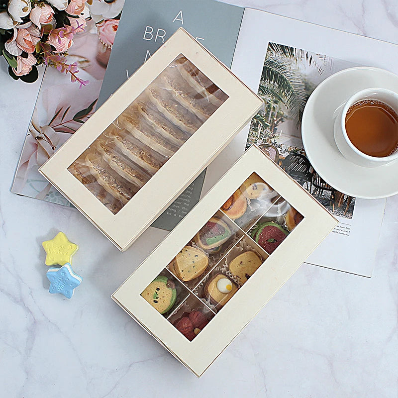 Unfinished Bento Sushi Box 100% Natural Biodegradable Disposable Collapsible Square  Wooden Box With Window