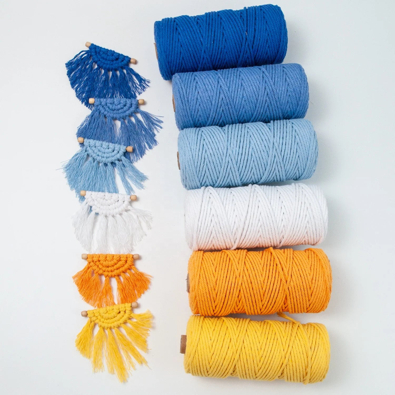 Macrame Cotton Cord 3mm X100m Twine String Colored Cotton Rope Craft Cord for DIY Crafts Knitting Plant Hanger Decor Color Three