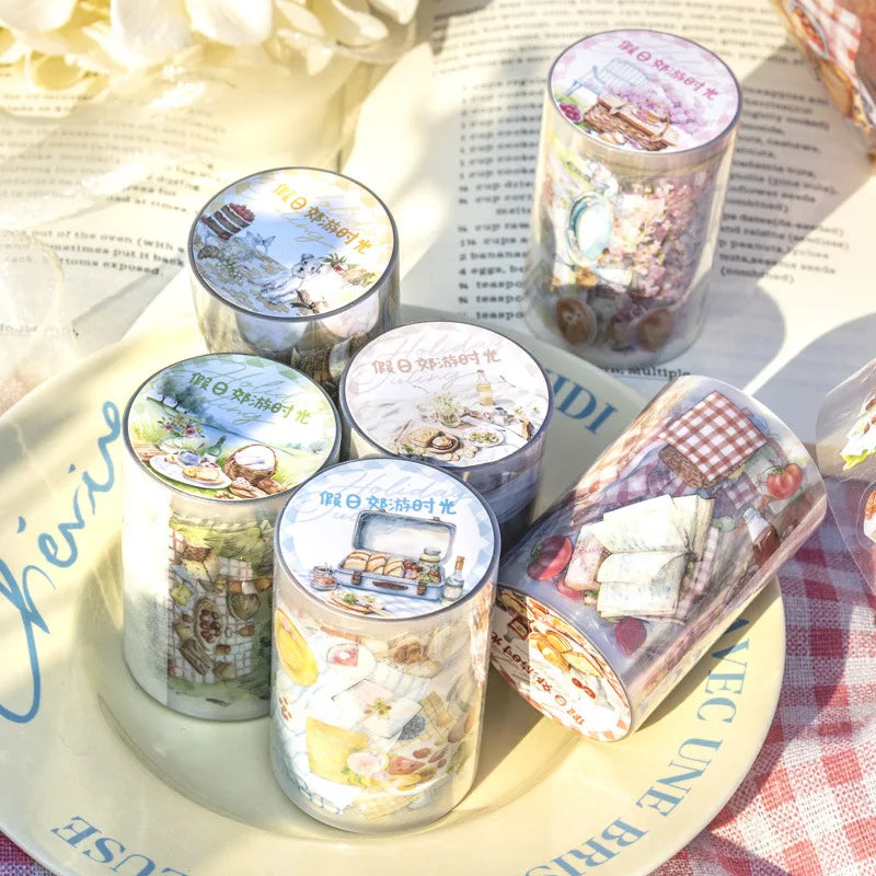 1Roll PET Tape Holiday Outing Time Series Picnic Theme Material MegaBDM