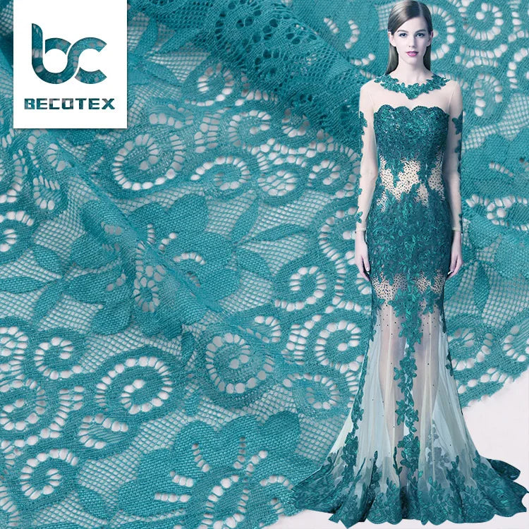 Wholesale Stretch Lace Fabric Swiss Design Fashion Wedding Dress Clothing Fabric