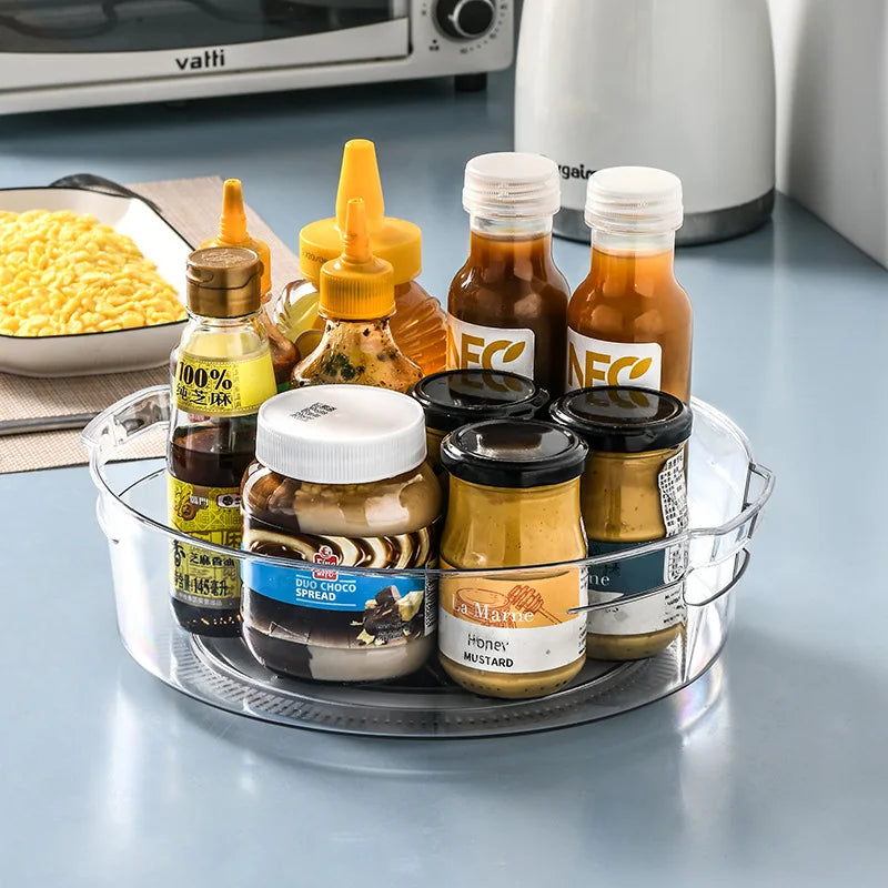 Factory Wholesale Single-Tier Standing Type Metal Plastic PET Folding Kitchen Storage Rack Multifunction Rotating Spice Holder