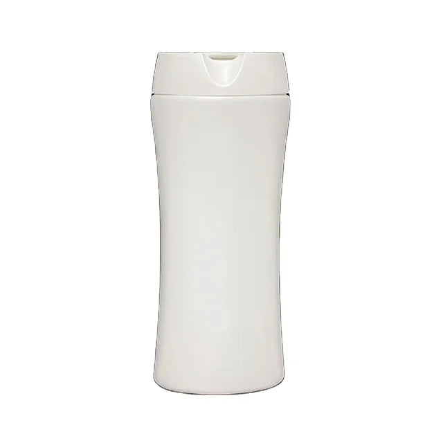 Recycled HDPE 200ml White Plastic Squeeze Bottle Flip Top Screw Cap Screen Printed for Lotion Face Cream Shampoo Other Liquid