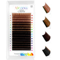 Abonnie 0.05 0.07mm Individual Korean PBT Fiber Eyelash Extensions Brown Color Lash Extensions Hybrid Soft Eyelashes Extension