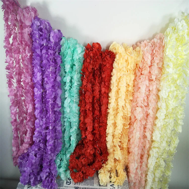 Wholesale B-2288 Colorful White Artificial Silk Wisteria Flower String Vine Garland Wedding Ceiling Decoration
