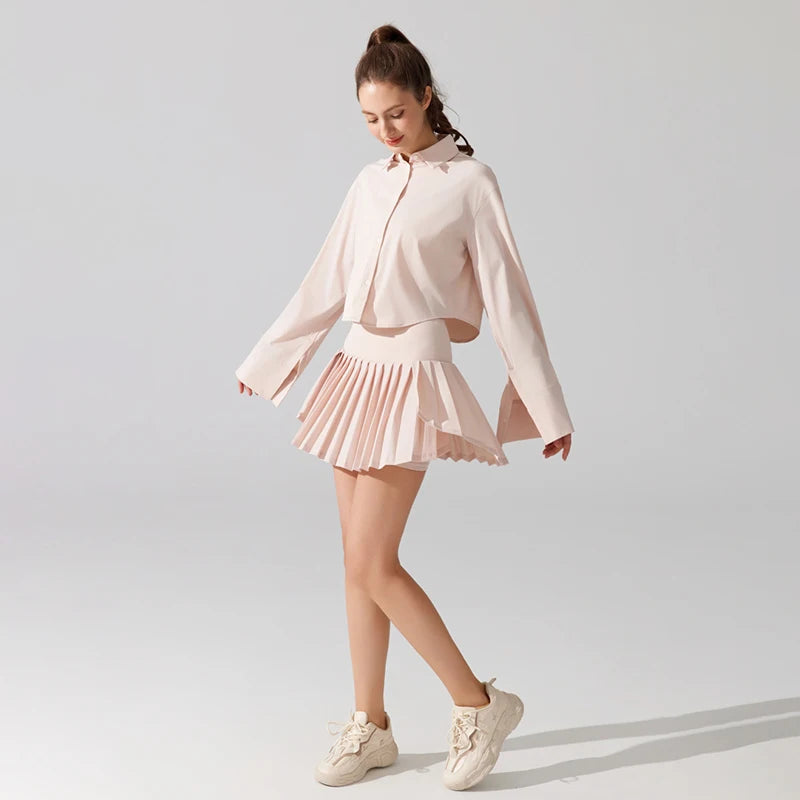 XW-YQ365 New Arrivals Anti Bacteria Breathable Skin Friendly Running Fitness Pleated Yoga Golf Active Wear Women Tennis Skirt