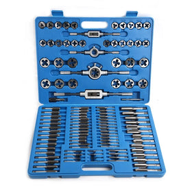 SOLUDE 110pcs Alloy Steel Metric & SAE Tap and Die Set Thread Cutting Tool with Case Metric Hss Tap & Die Set