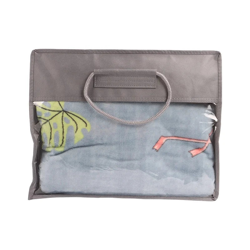 Home Textile Blanket Pillow Storage Bag Transparent Zipper Quilt Bedsheet Customized  Non-Woven PVC Packaging Bags