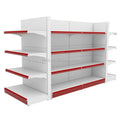 120kg Heavy Duty Buckle Back Shelf Supermarket Shelf Supplier Carton Supermarket Rack Double-sided 3D Max White Colors Etc RUNDA