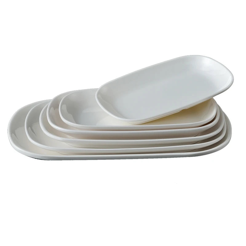 Wholesale Durable Restaurant Tableware 10 Inch White Melamine Oval Dinner Plate