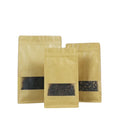 Customizable Kraft Paper Stand-Up Pouch Biodegradable Coffee Bag with Window and Zipper for Food Customizable Printing