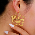 Custom Name Hoop Earrings for Children Personalized Mini Size Star Stainless Steel Trendy Style for Party or Gift