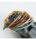 3mm Tennis Bracelet Colored Cubic Zirconia Stainless Steel Bracelets Tennis Chain