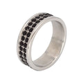 Fashion Couple Ring Wedding Double Black Stone Diamond Ring Custom Jewelry
