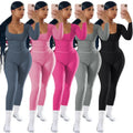 Custom Logo Wholesale Ribbed 2 Piece Knit Set Women Spring 2024 Full Woman Pants and Top Outfit Ladies Knitted Suit
