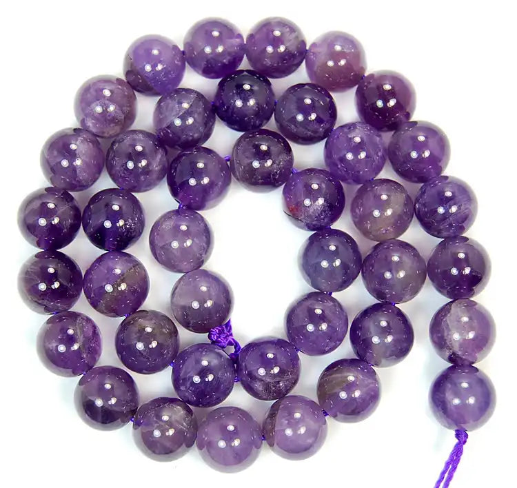 CR5040 Wholesale Purple Round Natural Gemstone Amethyst Beads