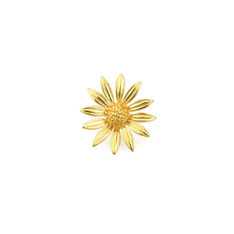 Yiwu Jewelry Factory Brass Gold Plated Women Earrings Fashion Vintage Sunflower Stud Earring in Stock