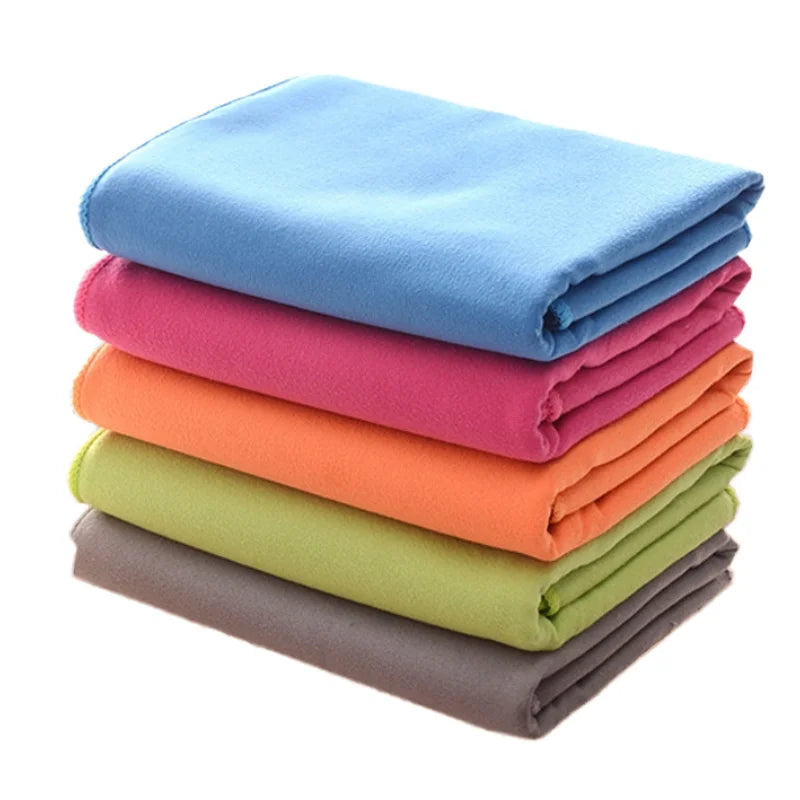 Microfiber Quick Dry Travel Sports Towel Soft Lightweight Compact Camping Towel Solid Color Knitted Nylon Absorbent 200GSM