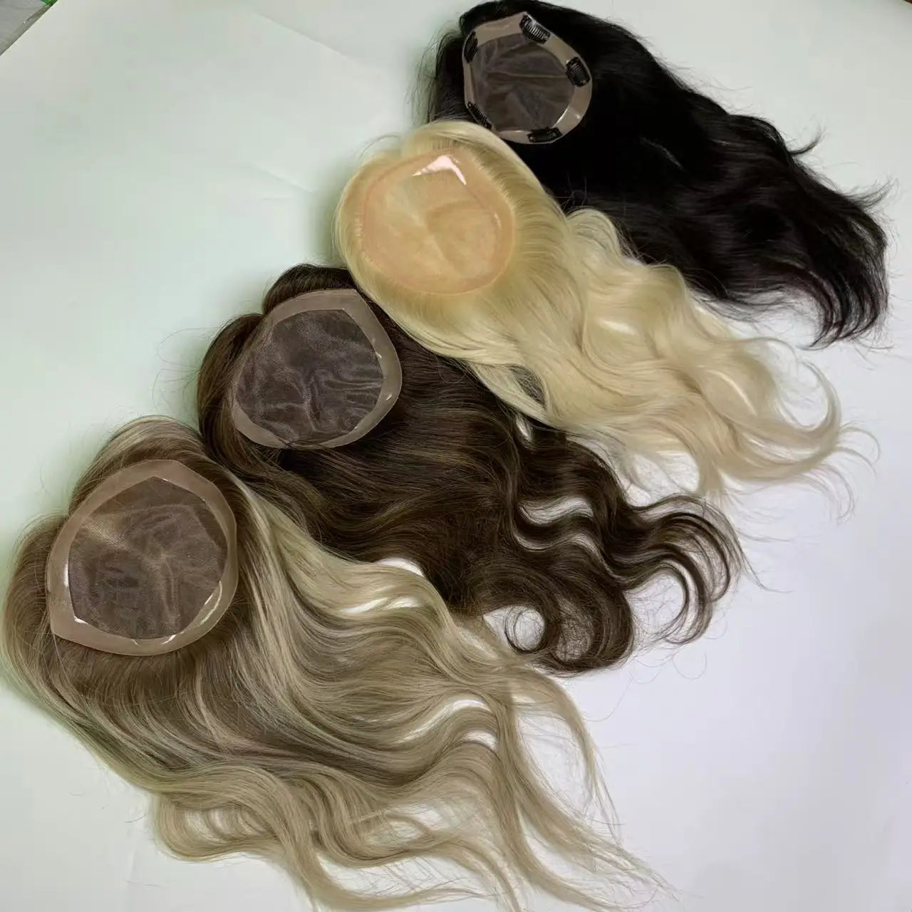 Wholesale Ready to Ship Mono Lace Topper for White Women European Russian Virgin Human Hair Pieces