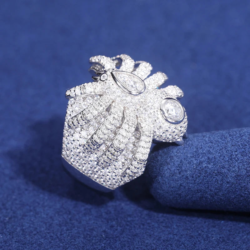 New Arrivals High Quality Dimensional Moissanite Spider Ring 925 Silver VVS Diamond Hip Hop Men Jewelry Iced Out Tarantula Ring
