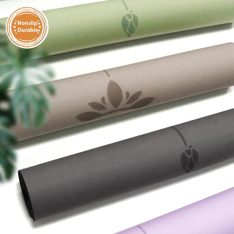 Eco Friendly Best Custom Printed Anti-Slip Frosted PU Coconut Natural Rubber Yoga Mat 183x68cm 5mm Yewayoga YW-PRD