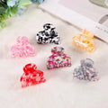 Marble Pattern Small Fashion Claw Clip Acetate Fiber Claw Clip Hollow Plate Hair Tail Hair Claw