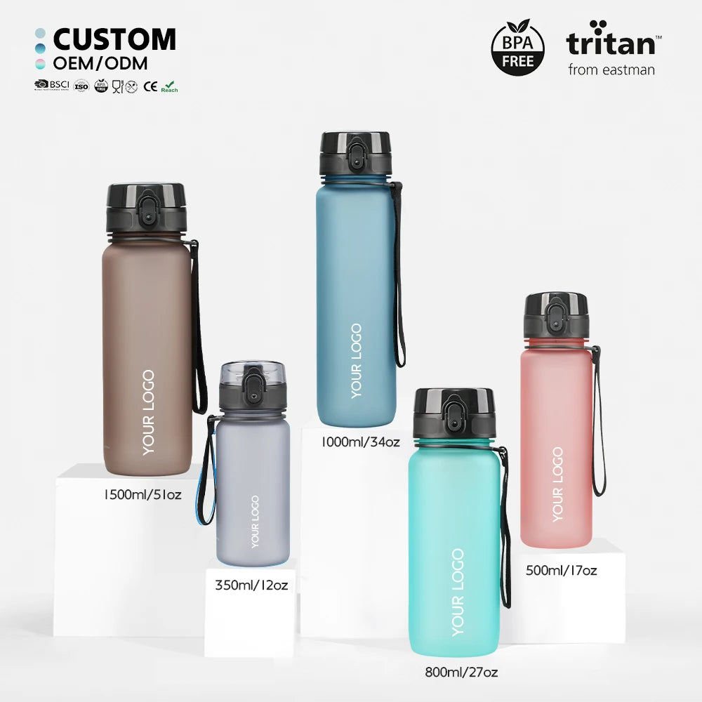 Frosted Water Bottle Portable Reusable Sports Bottle Direct Drinking Minimalist Cup for Gym Camping Office School and Workouts