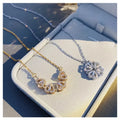 New Arrival Stainless Steel Zircon Heart 4 Leaf Clover Magnetic Pendant Clavicle Chain Necklace Best Friend Necklaces