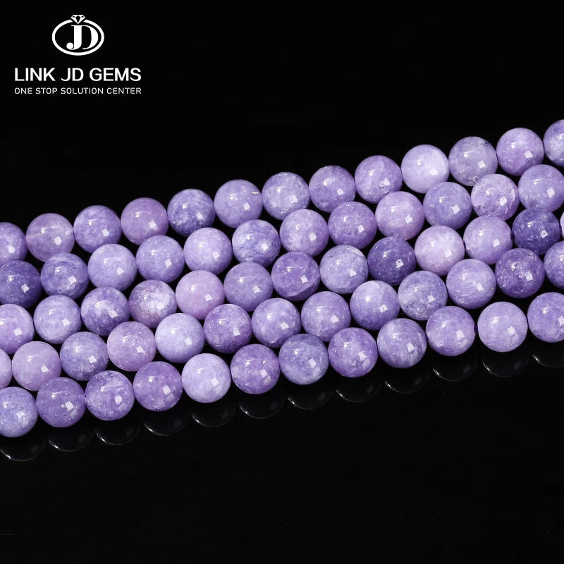 JD Wholesale 4-14mm Purple Aquamarine Round Natural Stone Beads Dyed Color Loose Spacer Gemstones for Jewelry Making