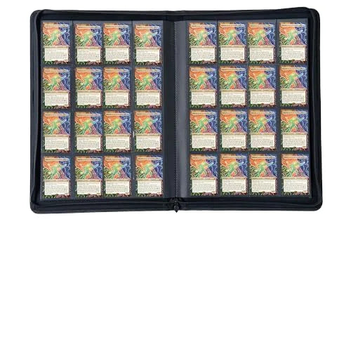 Portable 16-Pocket Trading Card Binder Removable Baseball Game Collector Album with PP Protectors