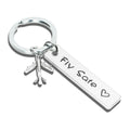 Wholesale Fly Safe Stainless Steel Keychain with Custom Logo Promotional Carabiners Metal Keyring for Car & Safety