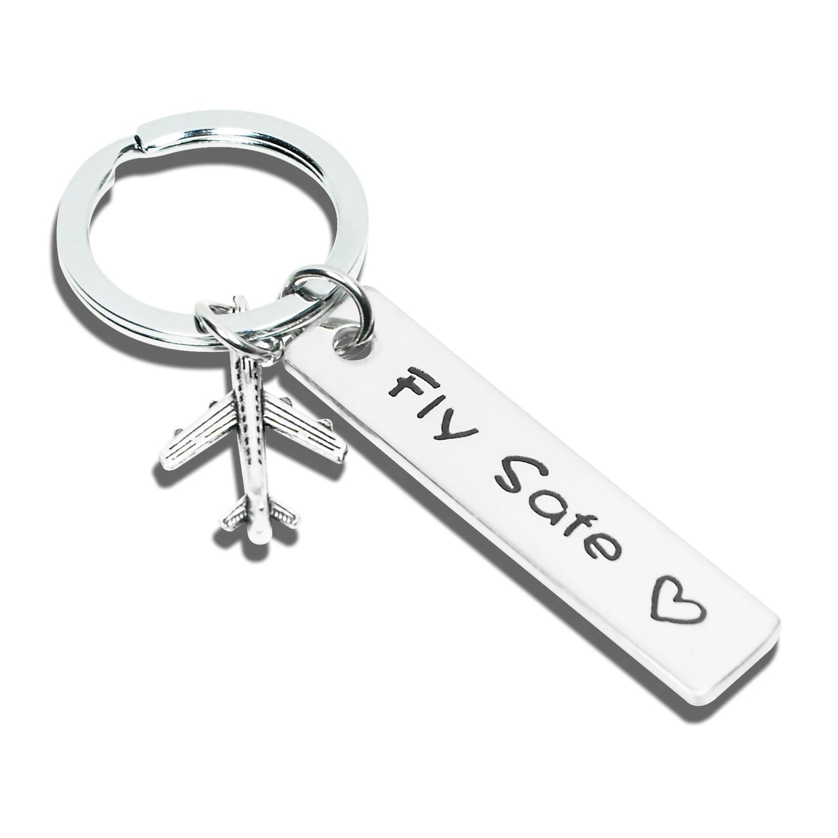 Wholesale Fly Safe Stainless Steel Keychain with Custom Logo Promotional Carabiners Metal Keyring for Car & Safety