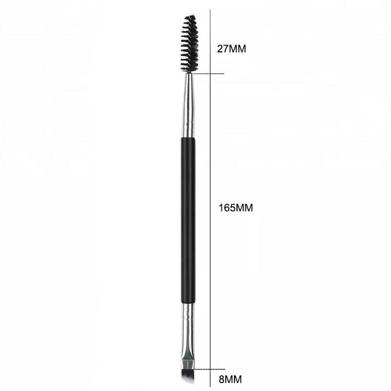 Double Side Private Label Brush Custom Logo Wooden Makeup Eyebrow Brush