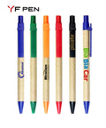 Custom  Kraft Paper Pen for Promotion  Cheap Eco Friendly Paper Ball Pen Paper Packaging