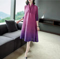 Women Elegant Fancy Miyaki Pleated a Line  Casual Dresses Plus Size Gradient Criss-Cross Indian Fashion Dresses for Women