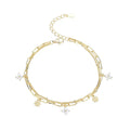 925 Sterling Silver Gold Plated Women's Vintage Charm Bracelet for Gift or Party Fashion Jewelry with Zircon