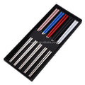 Korean Colorful Handle Stainless Steel 304 Food Grade Metal Titanium Chopsticks