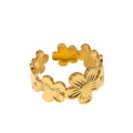 BM Hypoallergenic Eco-friendly Rings 18k Gold Stainless Steel Flower Ring for Women Gift