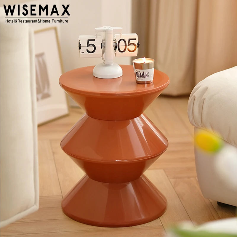 WISEMAX FURNITURE Hot Sale Home Furniture Small Round Shape Stool Chair PP Plastic Ottoman for Living Room Shoe Changing