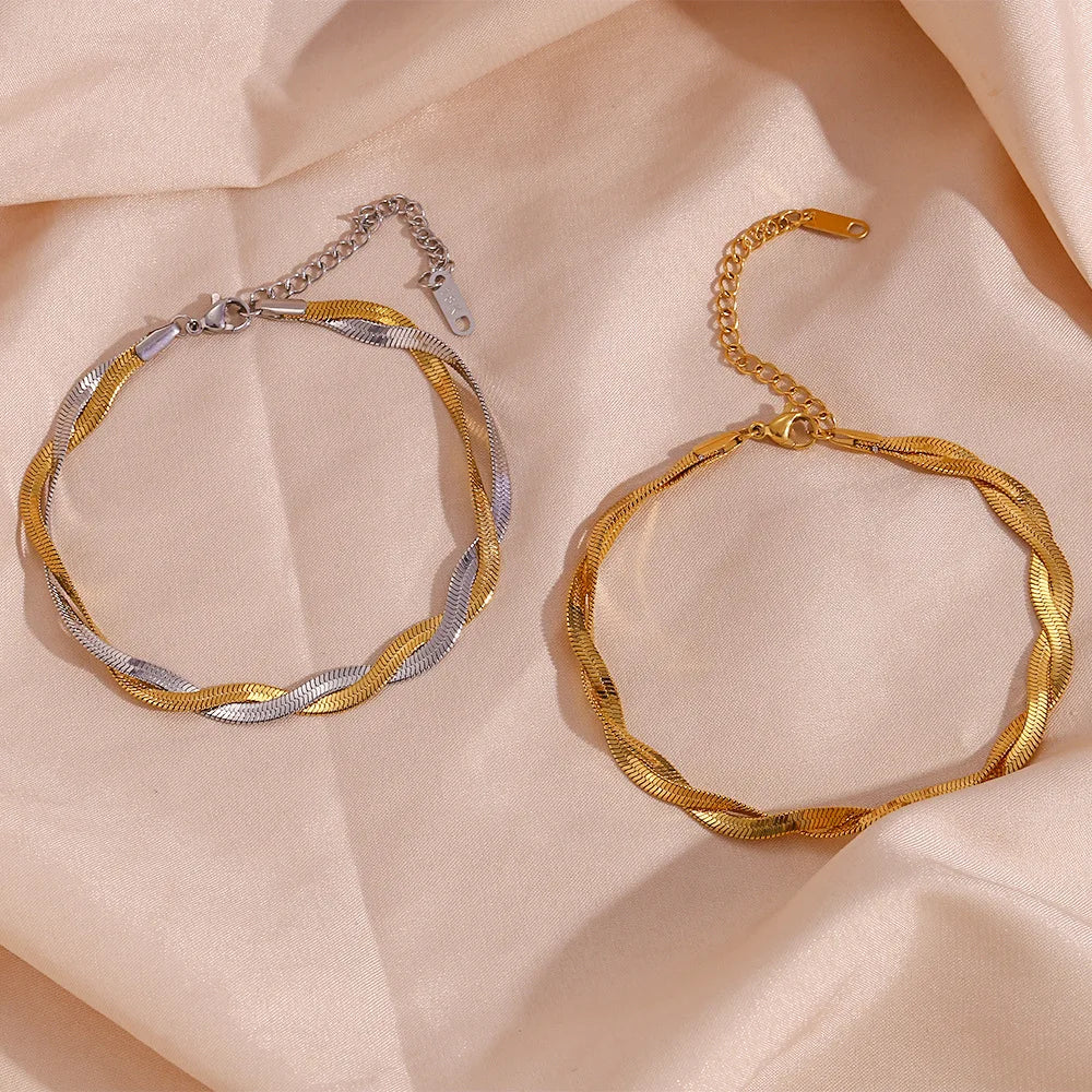 European and American INS Fashion Simple High-grade Foot Accessories Stainless Steel Plated Anklet