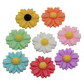 Resin Flower Charm 8mm 12mm 17mm 22mm 27mm Cute  Daisy Flat Back Cabochon Home Decoration Jewelry Embellishment