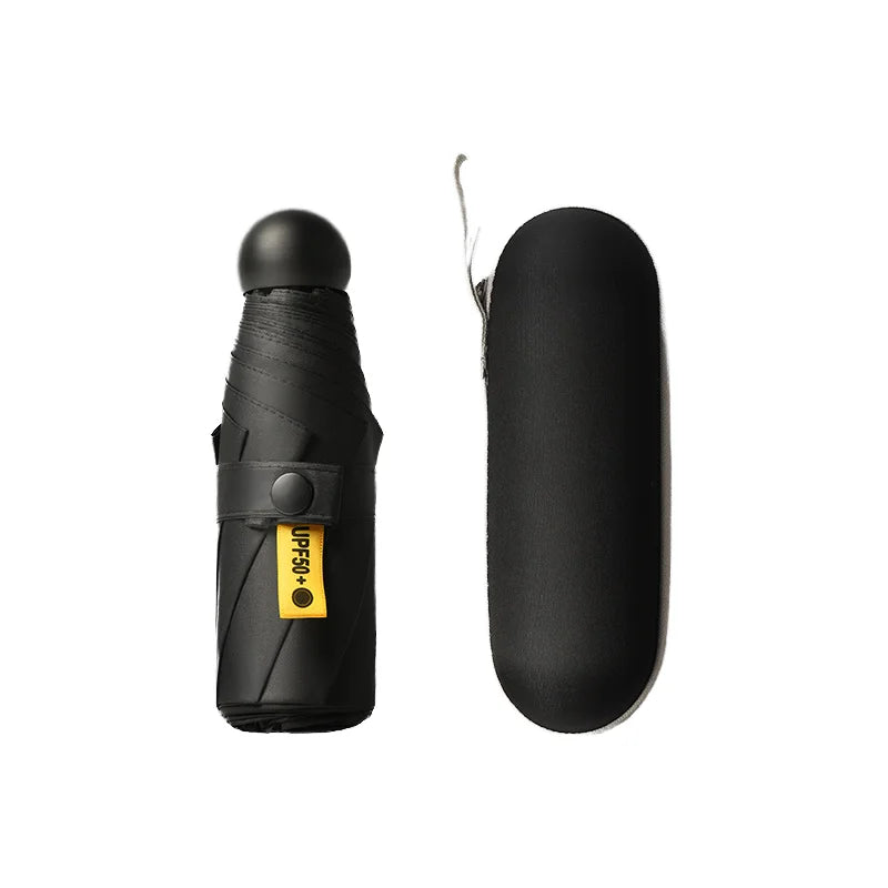 Best Mini Pocket Compact Manual Folding Five-Fold Umbrella with 6K Ribs Custom Logo Option Multi-Colors Minimalist Design Style