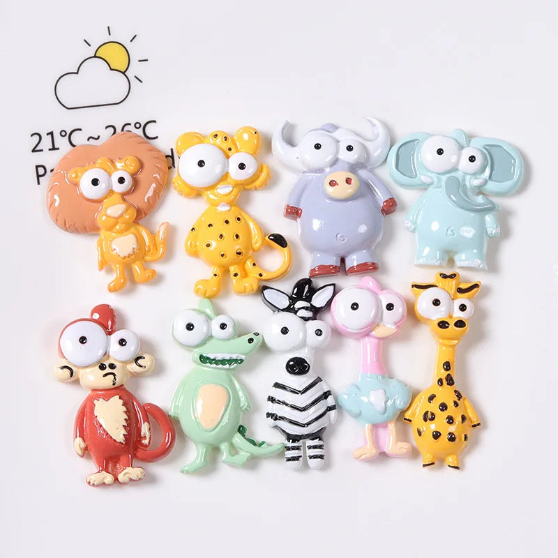 Good Quality Cute Cartoon Large Zoo Animal Model Flatback Resin Cabochons Charms