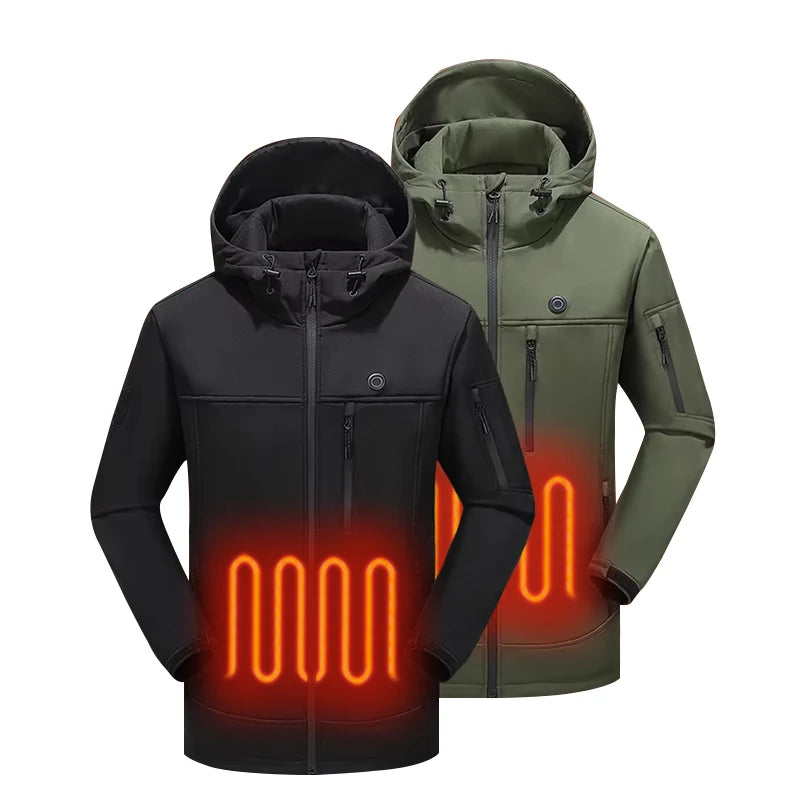 Custom Usb Electric Heat Coat With Hood for Winter in Stock Battery Heated Jacket Men