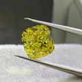 Goldleaf VS1 Cushion Cut Fancy Vivid Yellow Lab-Grown Diamond IGI Certified HPHT Processed Loose Color Lab Created Diamond
