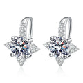Real S925 Silver Stud Earrings Women Exquisite Fashion Wedding Gift D Color 1CT Moissanite Earrings GRA Certified Jewelry