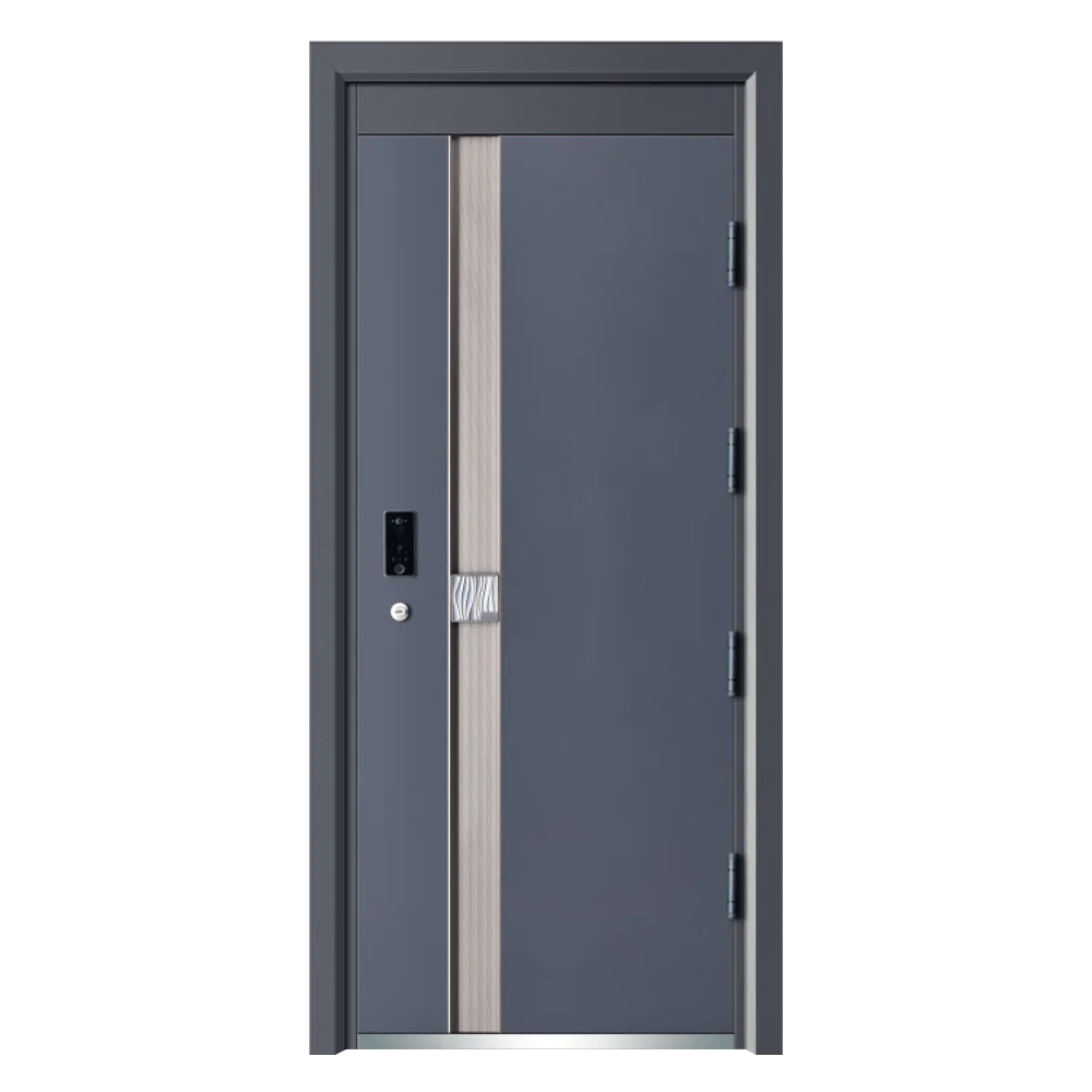 Chinese Entrance Steel Door Exterior Front Double Doors for Houses Security Metal Steel Doors With Smart Lock