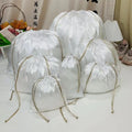 Travel Drawstring Storage Bundle Pocket Dustproof White Package Drawstring Bag Bright Satin