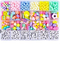 Beads for Jewelry Making Baked Paint Solid Color Glass Seed Beads Set Acrylic Letter Beads