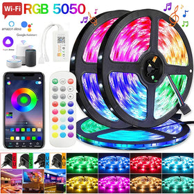 Color-Changing Smart WiFi LED Strip Lights Home Lighting & Outdoor Christmas Decorations 5050 Solar Sensor Voice Control Mode