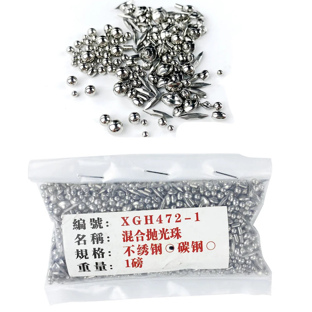 Stainless Steel Rotary Tumbler Grinding Balls Multiple Abrasive Beads for Jewelry Polishing Metal Material